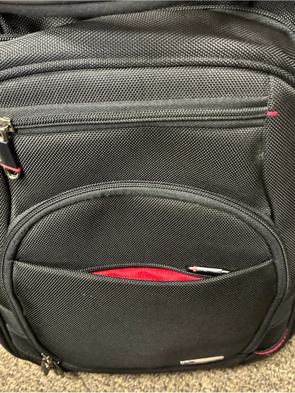 Samsonite Black Men's Laptop Backpack with Subtle Red Accents